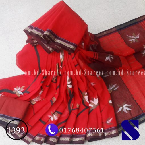 Cotton Sharee Hand Paint 1393