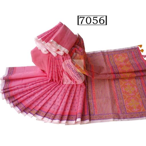 Hand Block Saree 7056