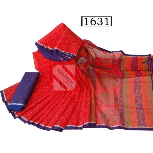 Halfsilk Block Print Saree 1631