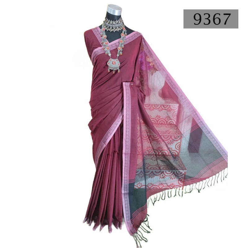 Soft Cotton Saree [Code-9367] || Shareez.com.bd