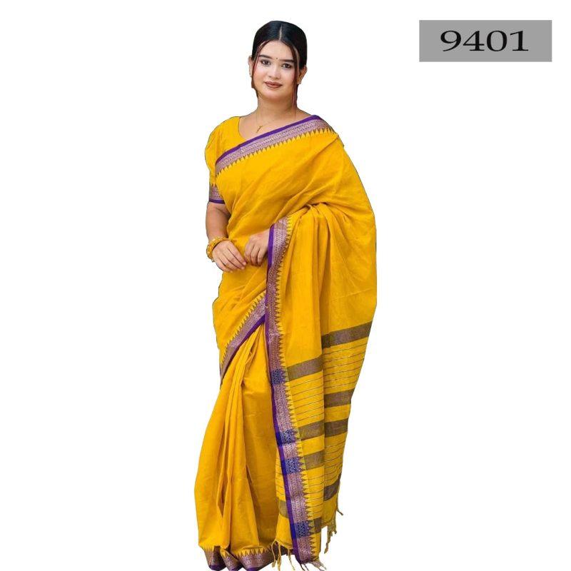 Soft Cotton Saree [Code-9401] || Shareez.com.bd