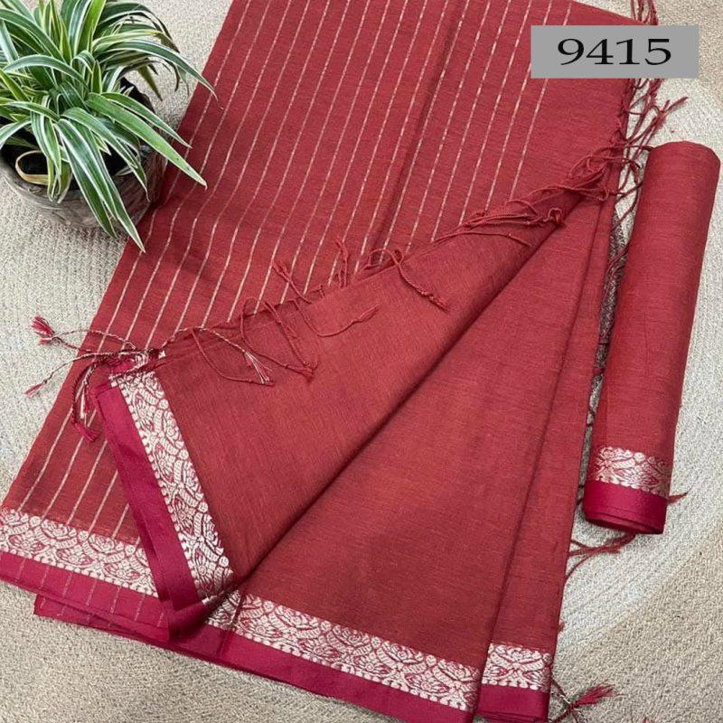 Soft Cotton Saree [Code-9415] || Shareez.com.bd